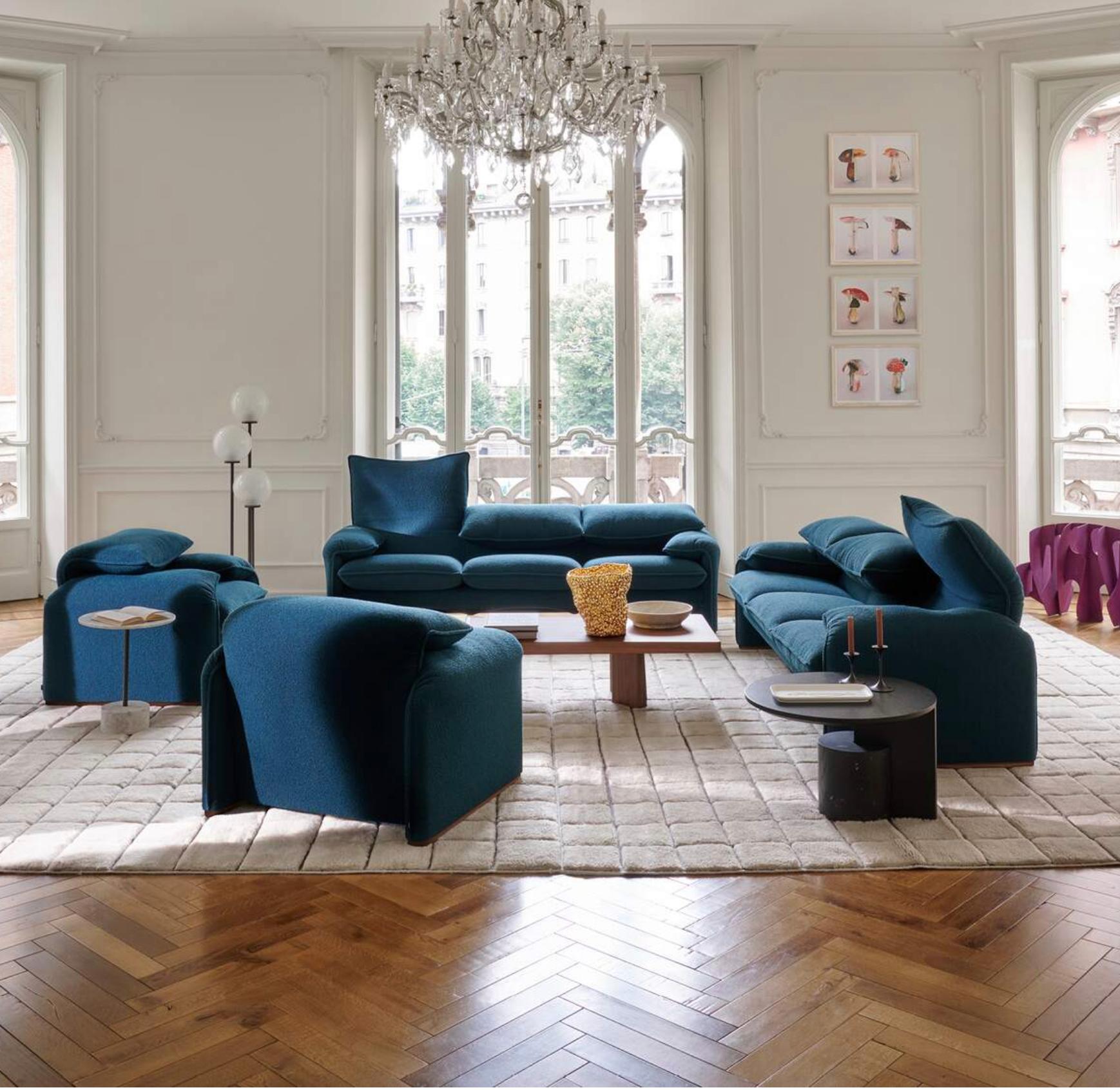 Vico Magistretti Maralunga Zweisitziges Sofa für Cassina im Angebot 5