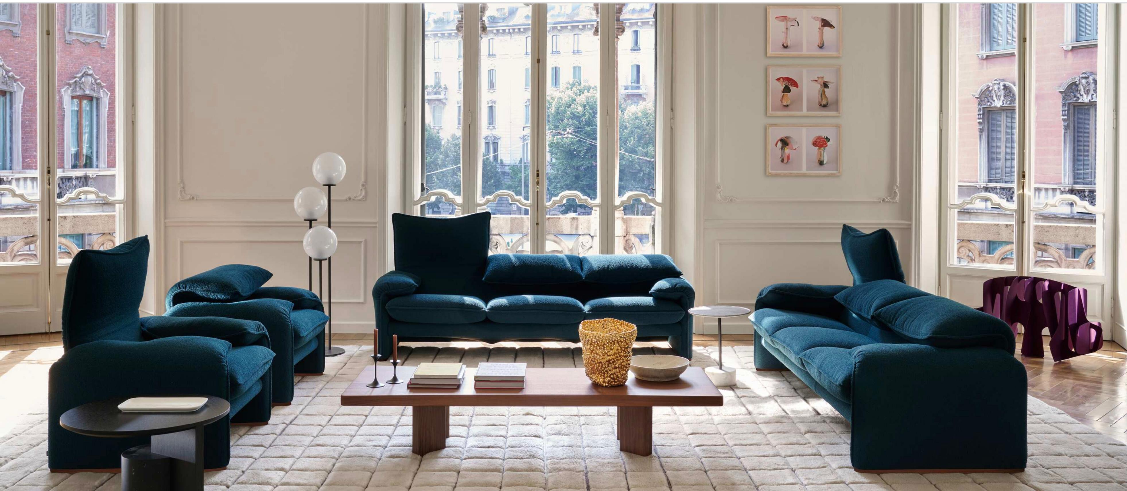 Vico Magistretti Maralunga Zweisitziges Sofa für Cassina im Angebot 7