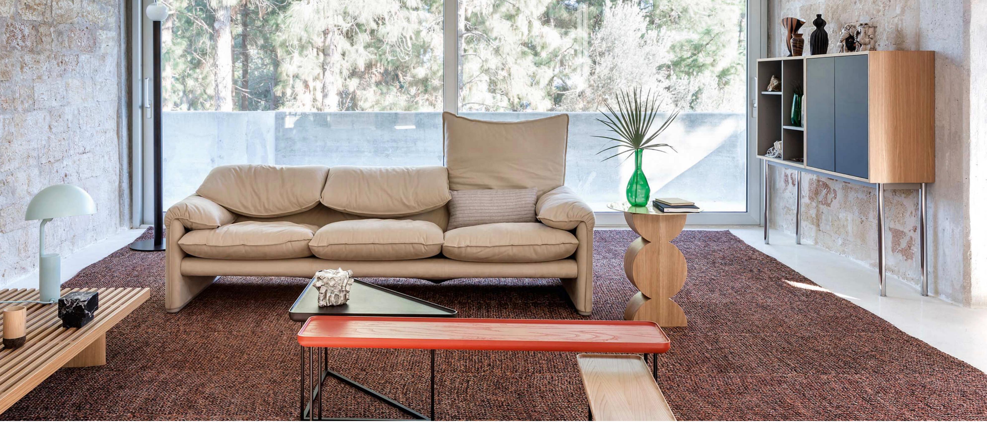 Vico Magistretti Maralunga Zweisitziges Sofa für Cassina im Angebot 8