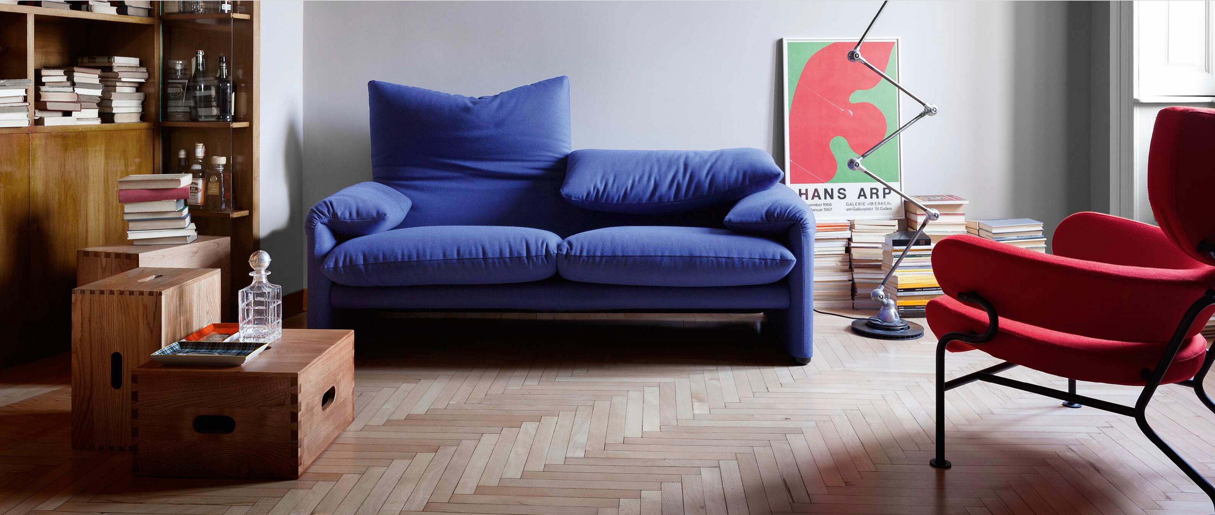 Vico Magistretti Maralunga Zweisitziges Sofa für Cassina im Angebot 9