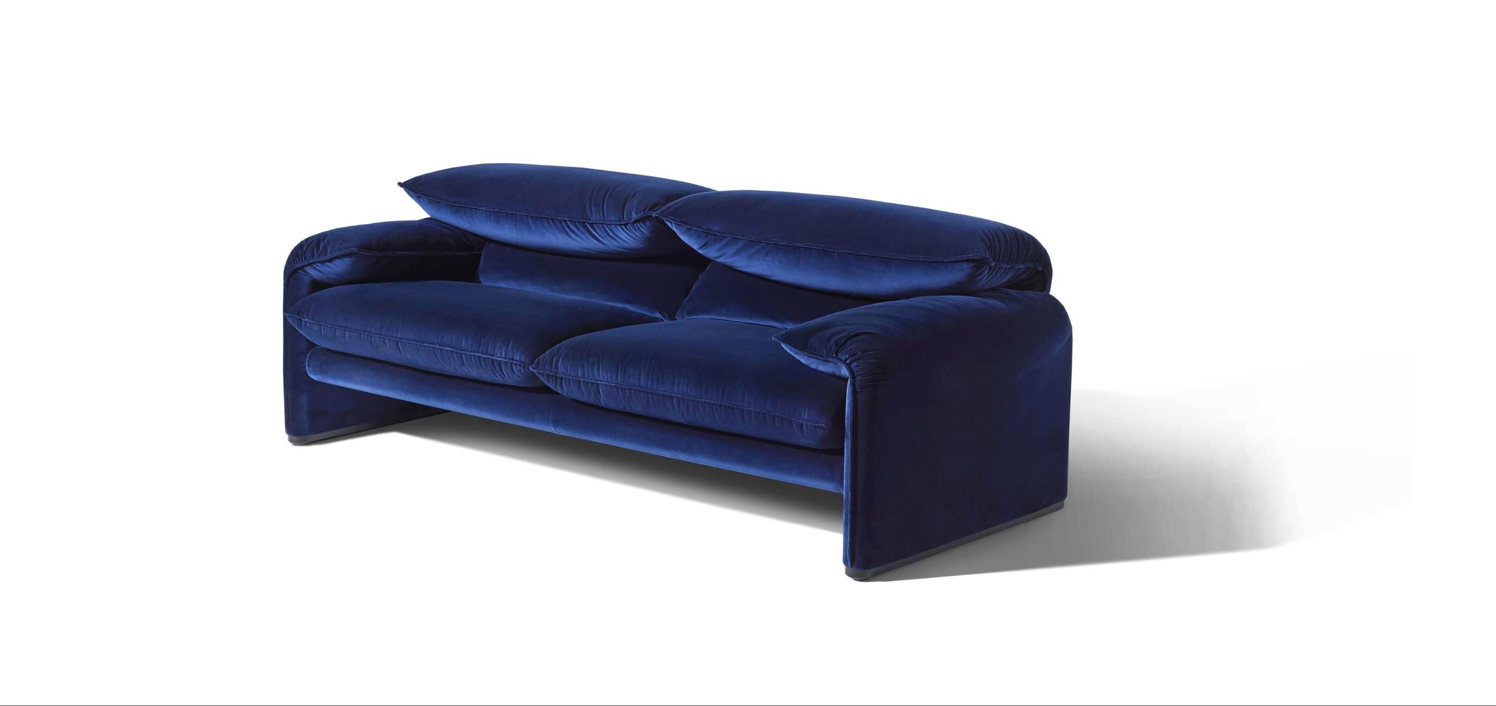 Vico Magistretti Maralunga Zweisitziges Sofa für Cassina im Angebot 1