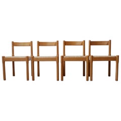 Vico Magistretti Midcentury Italian Carimate Dining Chairs '4'