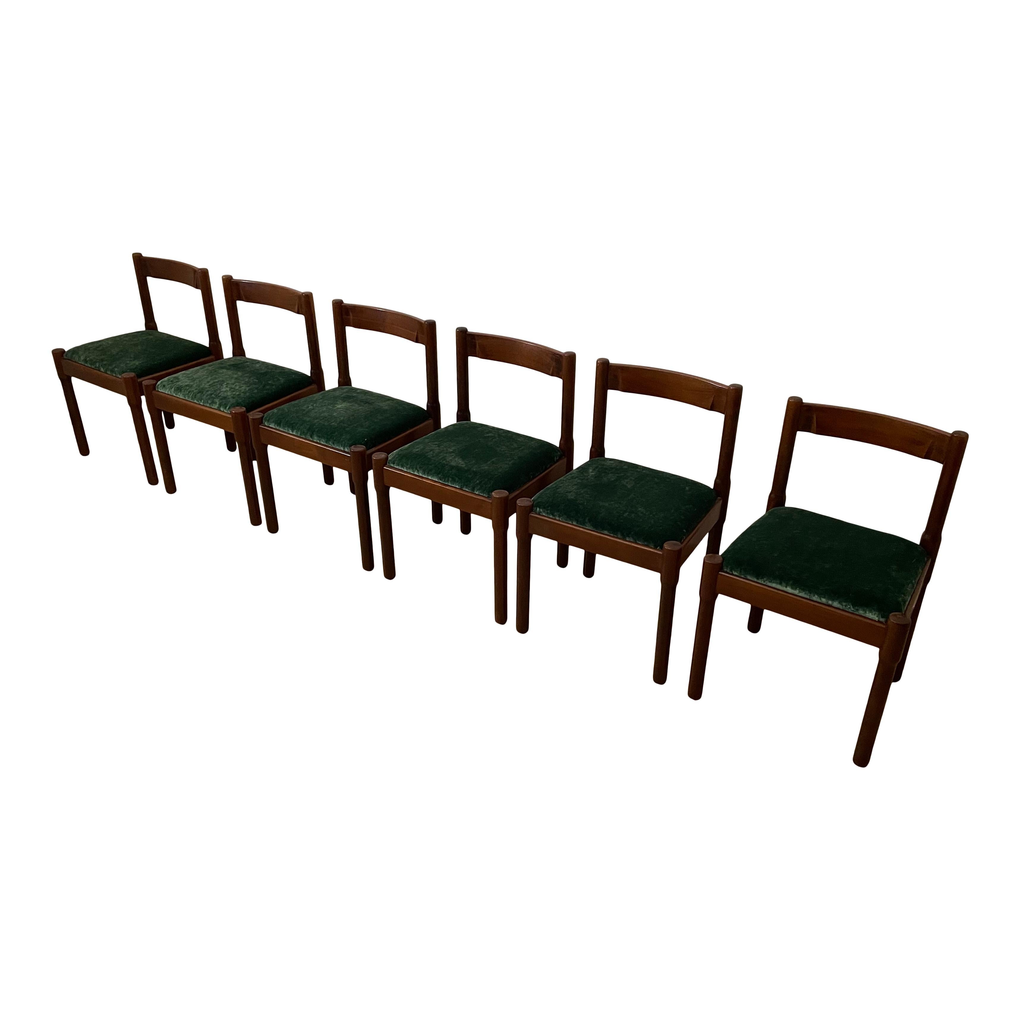 Italian Vico Magistretti Midcentury “Carimate” Dining Chair for Cassina, 1963, Set of 4 For Sale