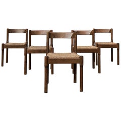 Vico Magistretti Midcentury "Carimate" Dining Chair for Cassina, 1963, Set of 5