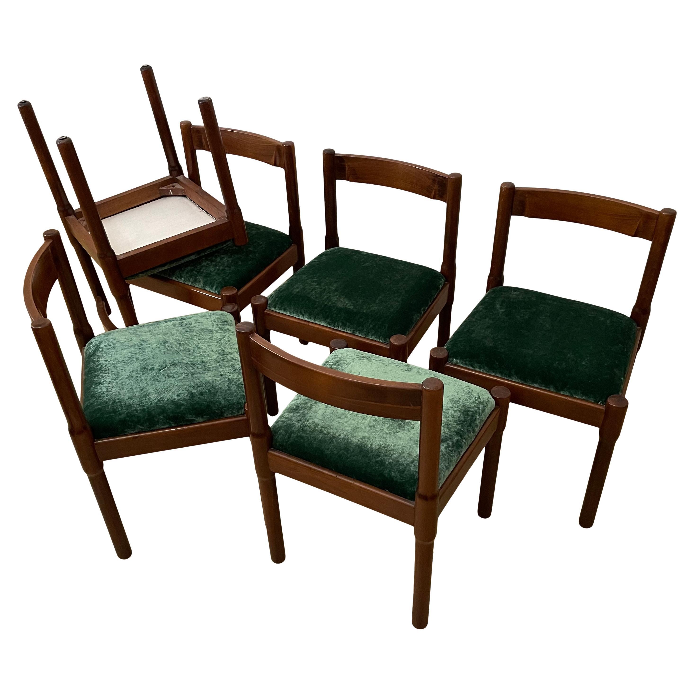 Vico Magistretti Midcentury “Carimate” Dining Chair for Cassina, 1963, Set of 6 For Sale