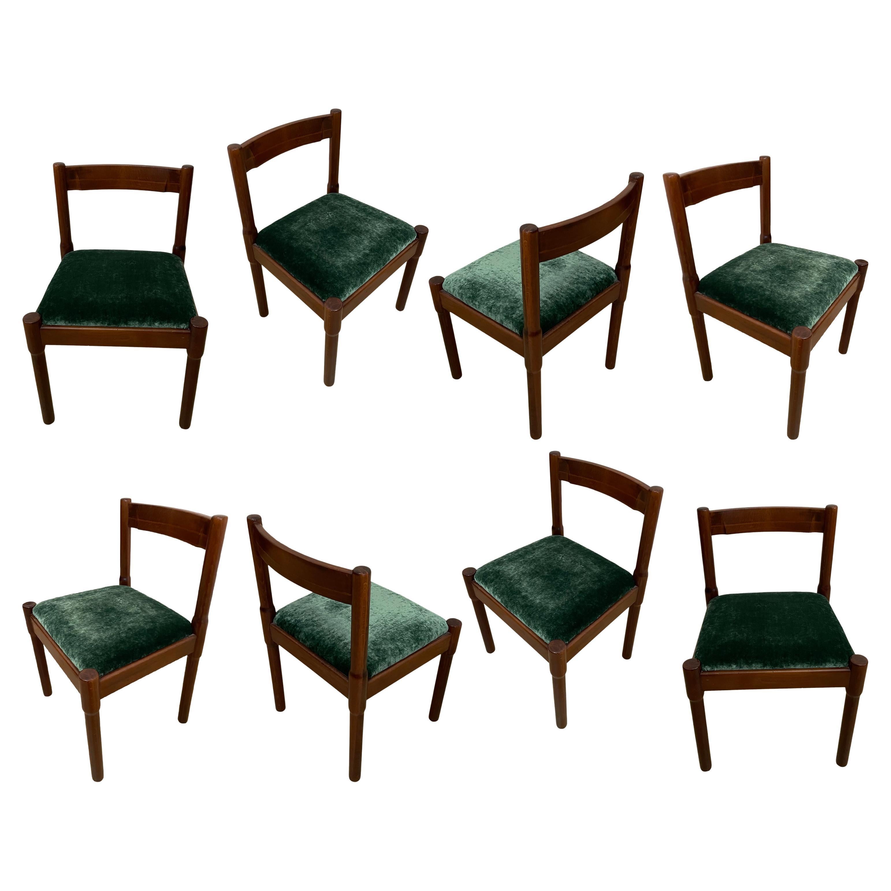 Vico Magistretti Midcentury “Carimate” Dining Chair for Cassina, 1963, Set of 8