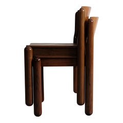 Vico Magistretti Model 122 Dining Chairs for Cassina in Walnut, 1968, Set of 2