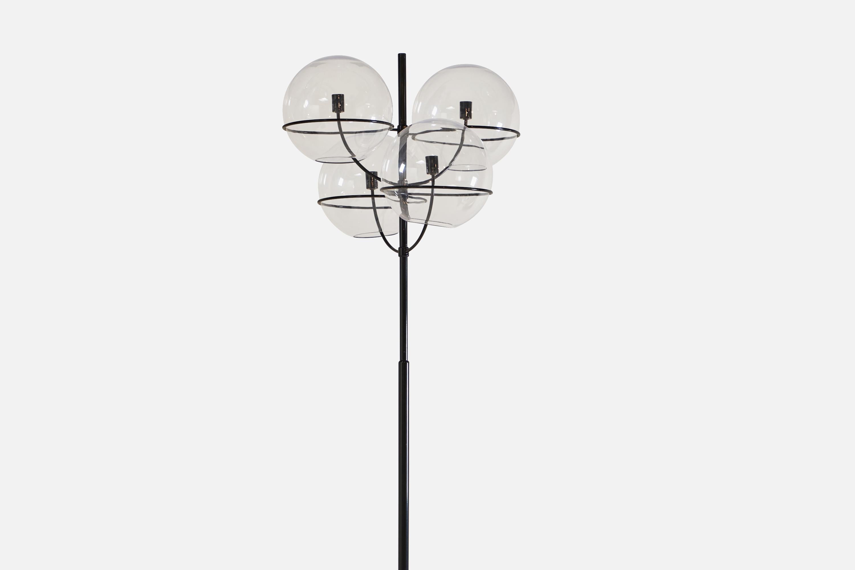 Vico Magistretti, Monumental Floor Lamp, Metal, Methacrylate, Italy, 1970s In Good Condition For Sale In High Point, NC