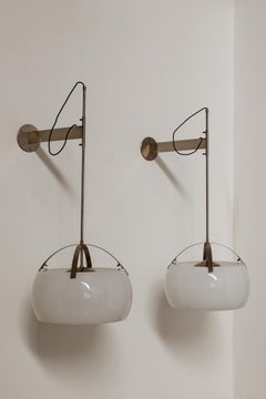 Vico Magistretti "Omega" Wandleuchten für Artemide, 1962, 2 Exemplare