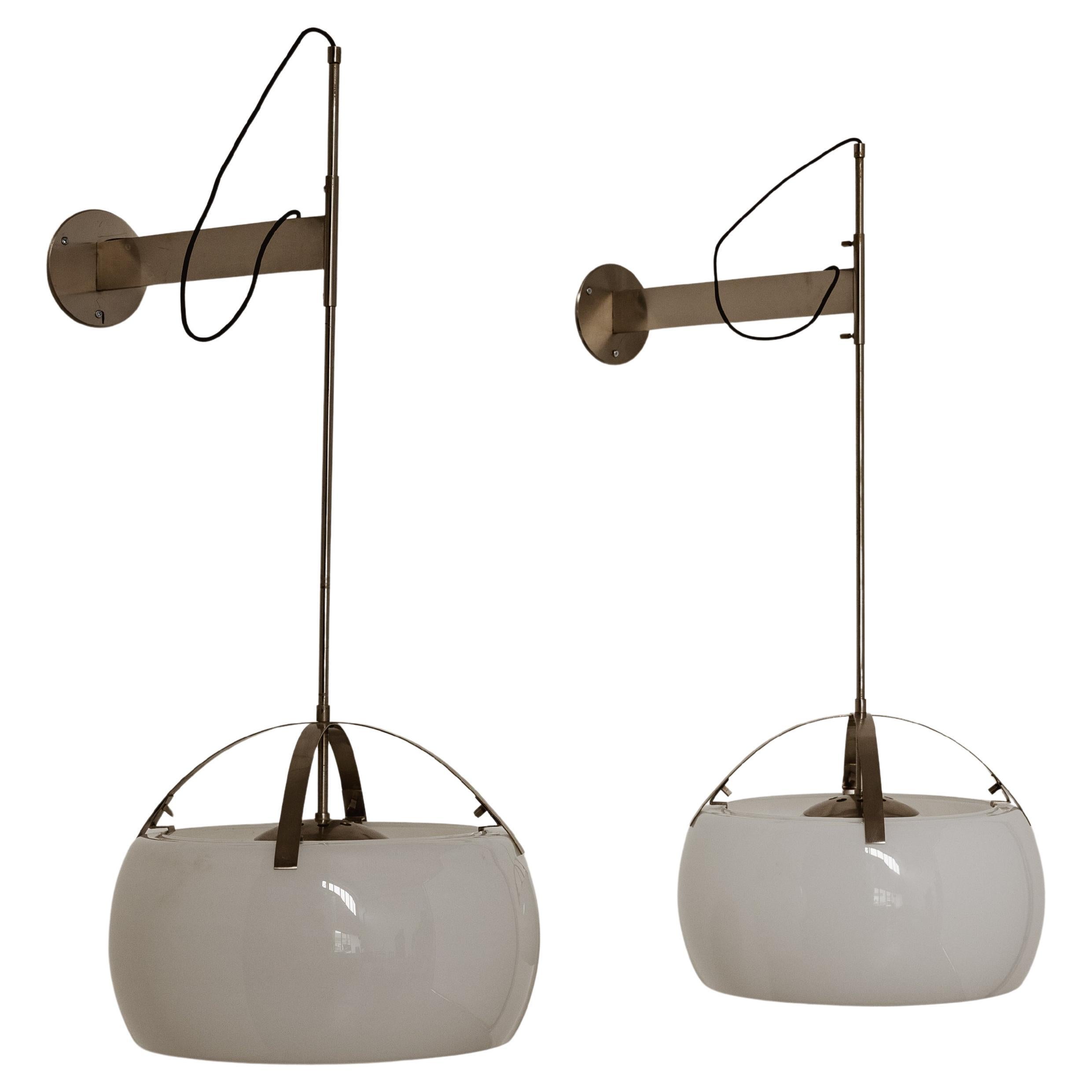 Vico Magistretti "Omega" Wall Lights for Artemide, 1962, Set of 2