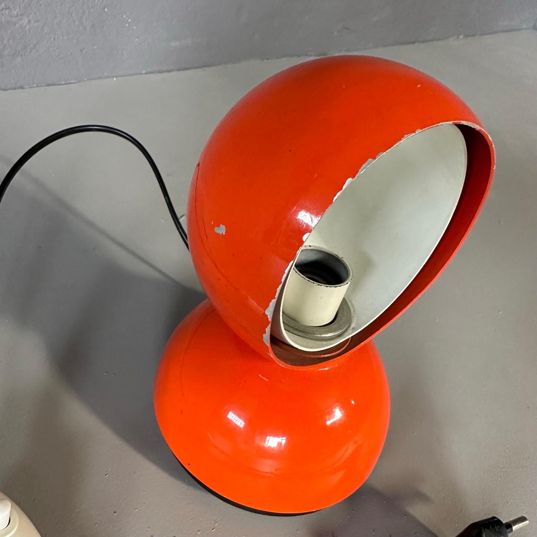 Vico Magistretti orange Eclisse Table Lamp, first edition for Artemide 1967 5