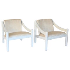 Vico Magistretti Pair of Carimate Lounge Chairs for Cassina