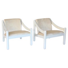 Vico Magistretti Pair of Carimate Lounge Chairs for Cassina 