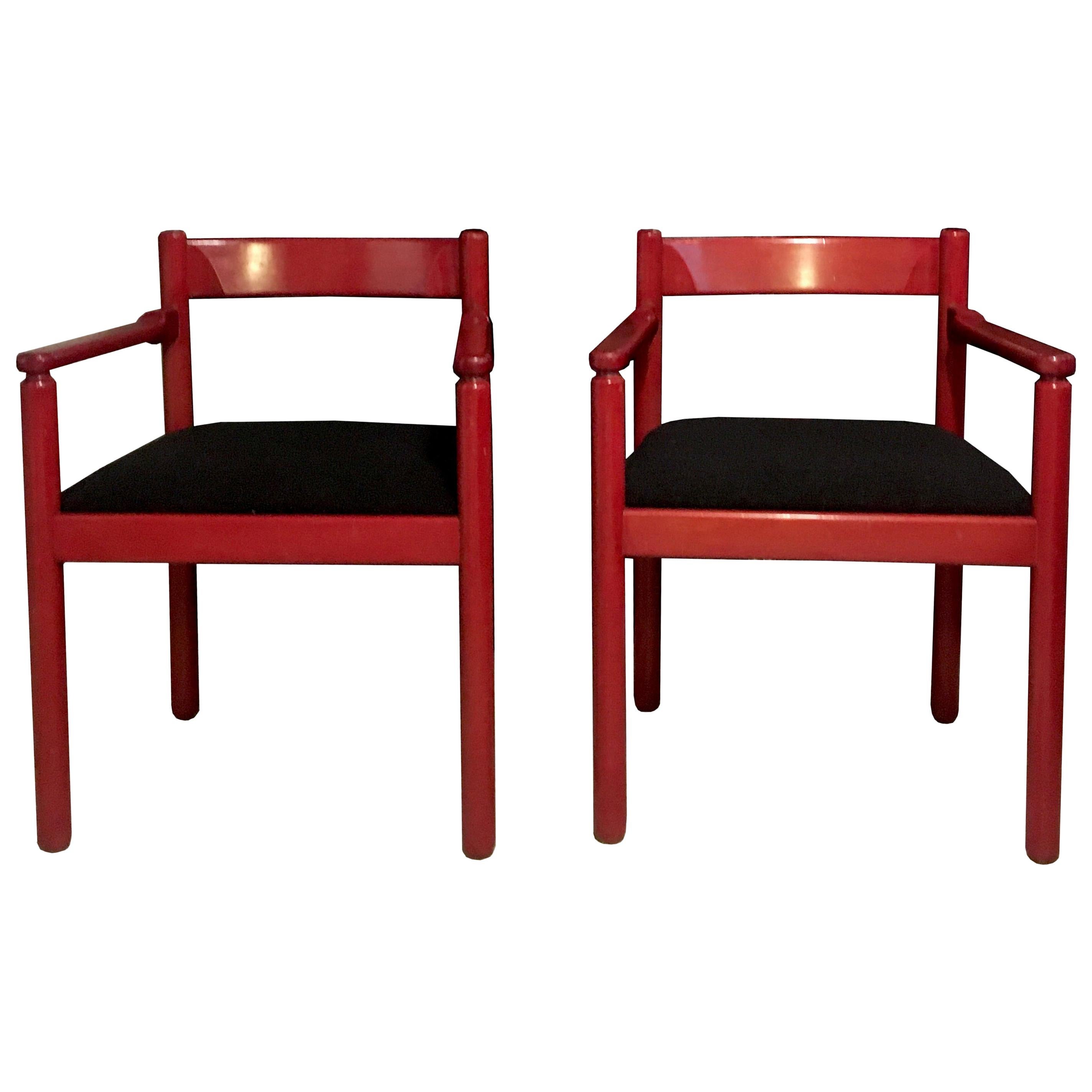 Vico Magistretti Pair of Dining Room Chairs for Cassina For Sale