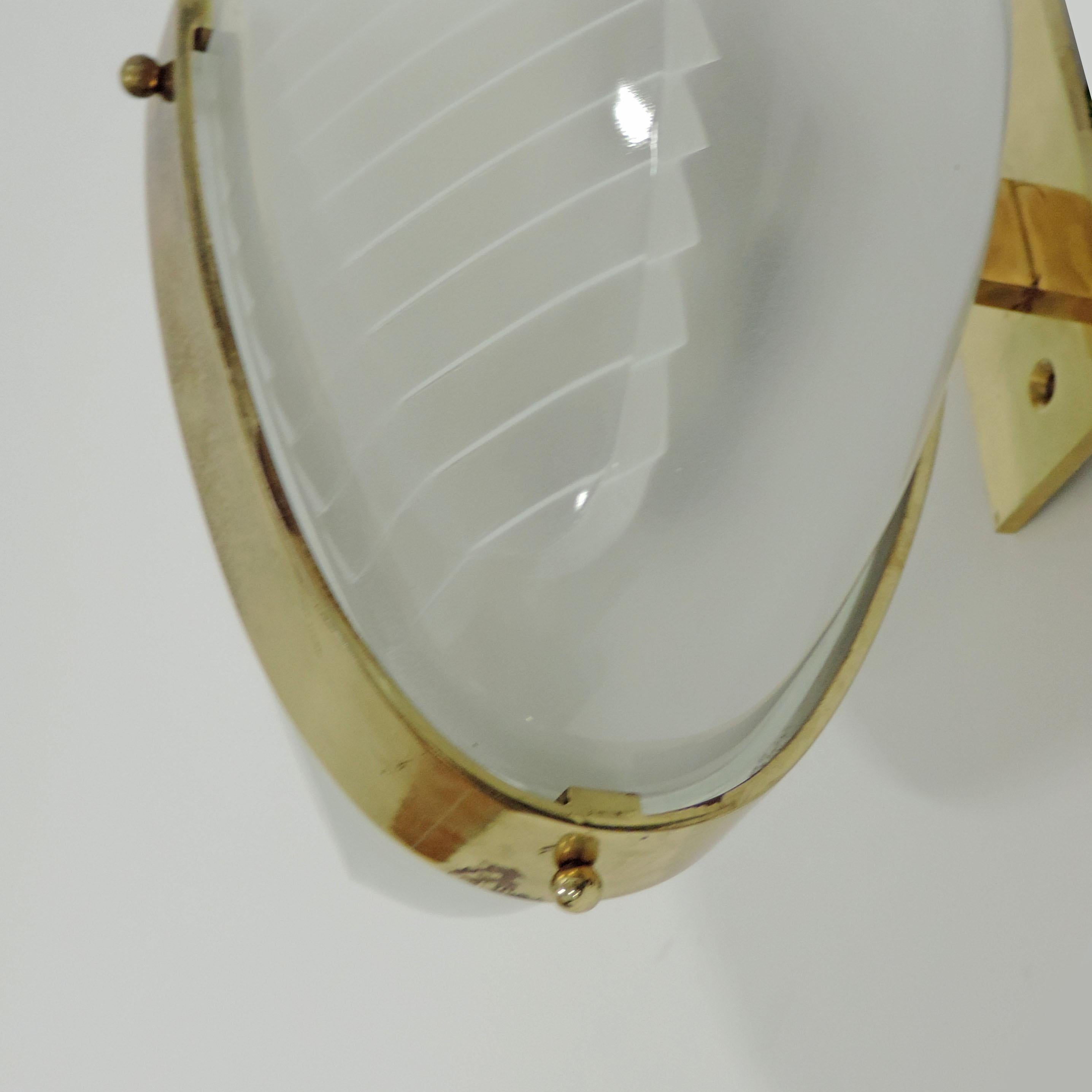 Brass Vico Magistretti pair of Lambda wall lights for Artemide, Italy 1961