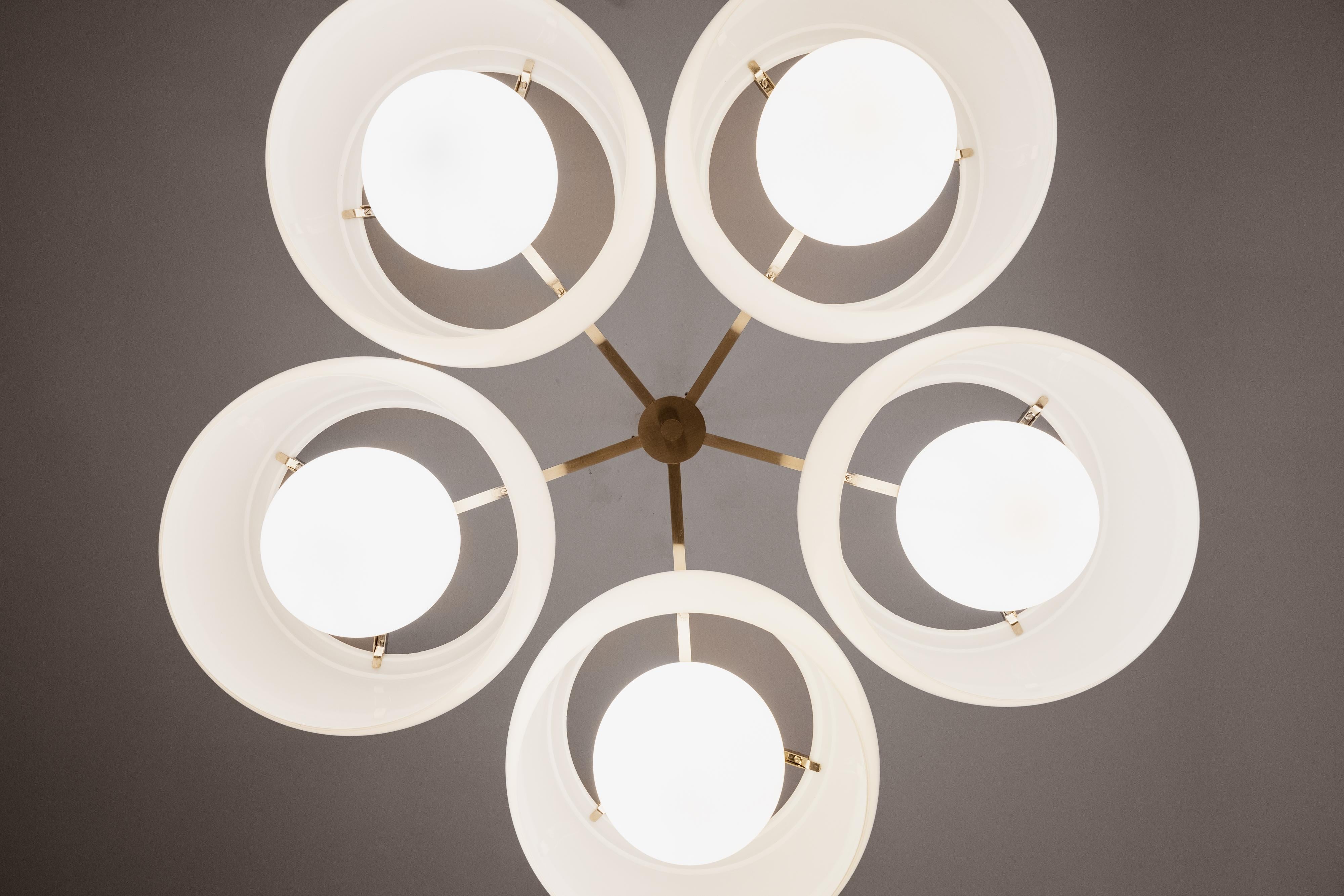 Steel Vico Magistretti “Pentaclinio” Ceiling Lamps for Artemide, 1967, Set of 2 For Sale