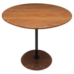 Vico Magistretti Post-Modern Rosso Travertino Side or End Table by Cattelan