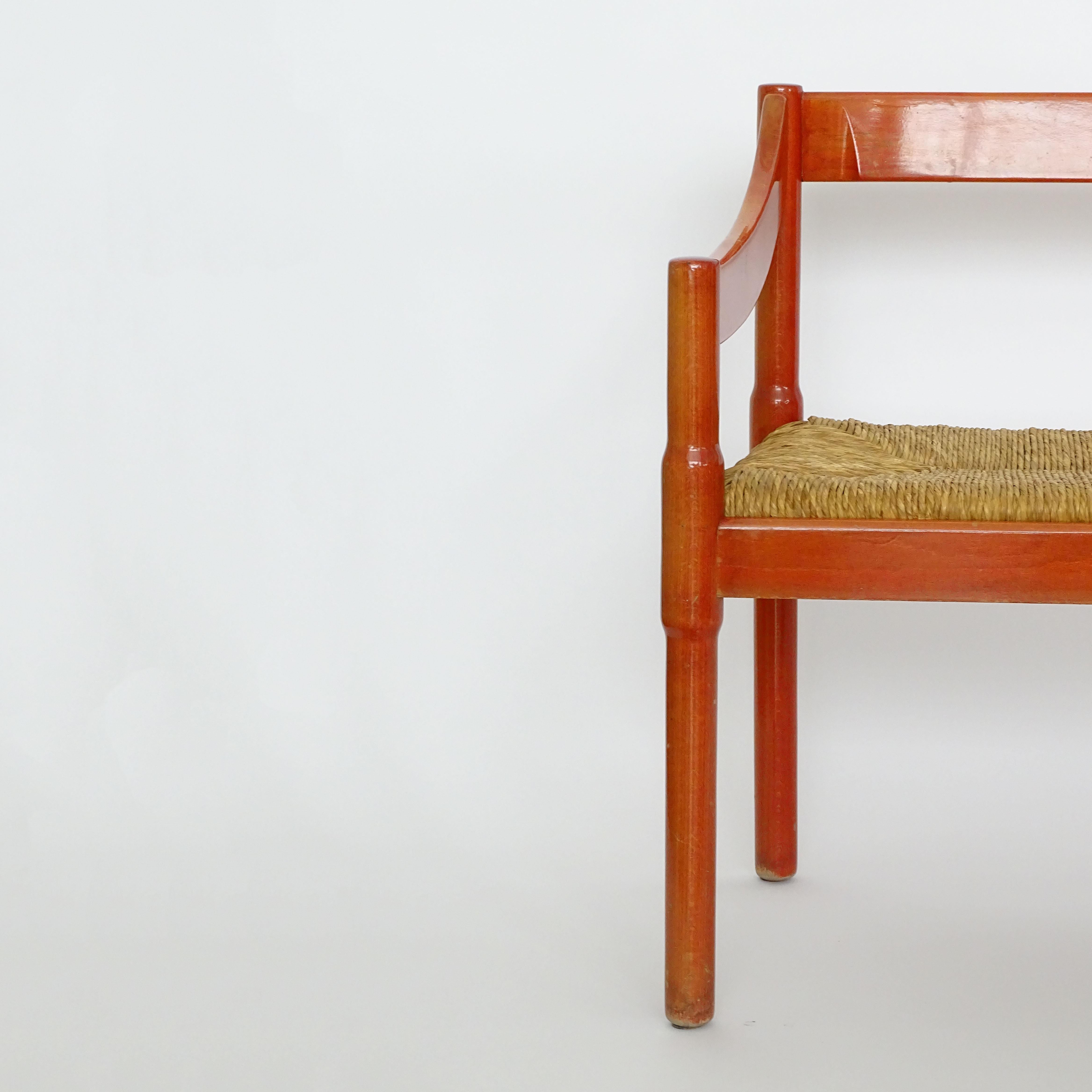 Milieu du XXe siècle Banc en carimate rouge de Vico Magistretti pour Cassina, Italie 1958 en vente
