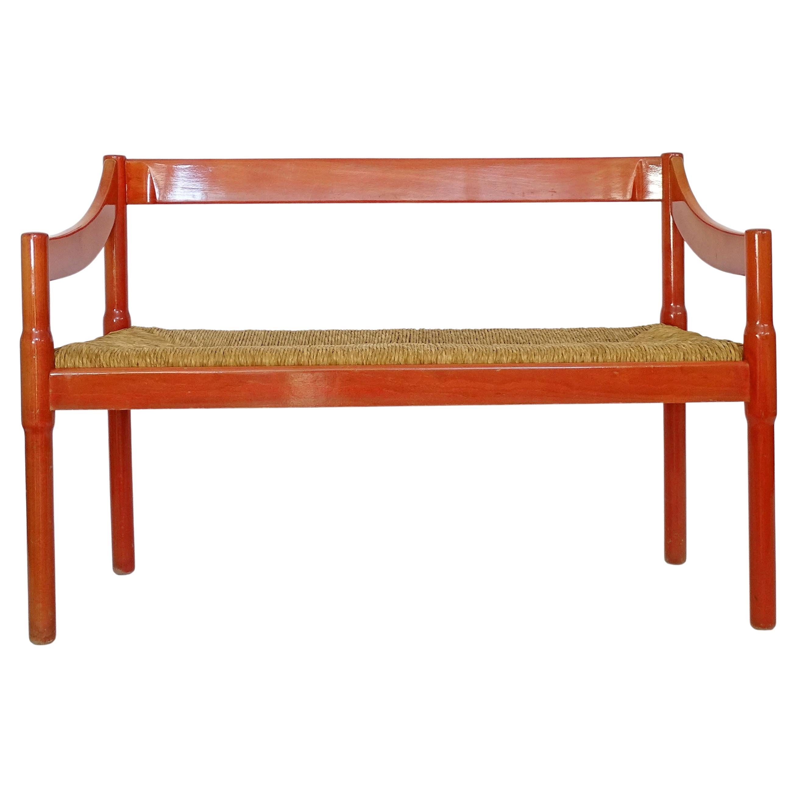 Vico Magistretti Red Carimate Bench for Cassina, Italy 1958
