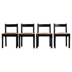 Vico Magistretti, Set of 4 "Carimate" Chairs for Cassina, Italian Modern, 1970s