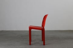Vico Magistretti Set of Four Red Selene Chairs by Artemide 1970s
