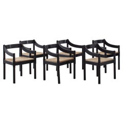 Vico Magistretti Set of Six 'Carimate' chairs, c 1959