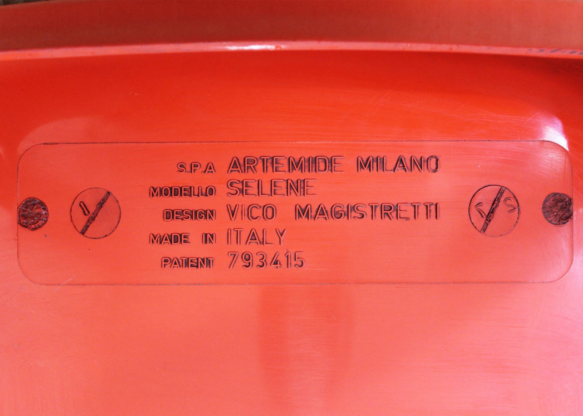 Vico Magistretti Set of Two Red Selene Chairs by Artemide 1970s For Sale 2