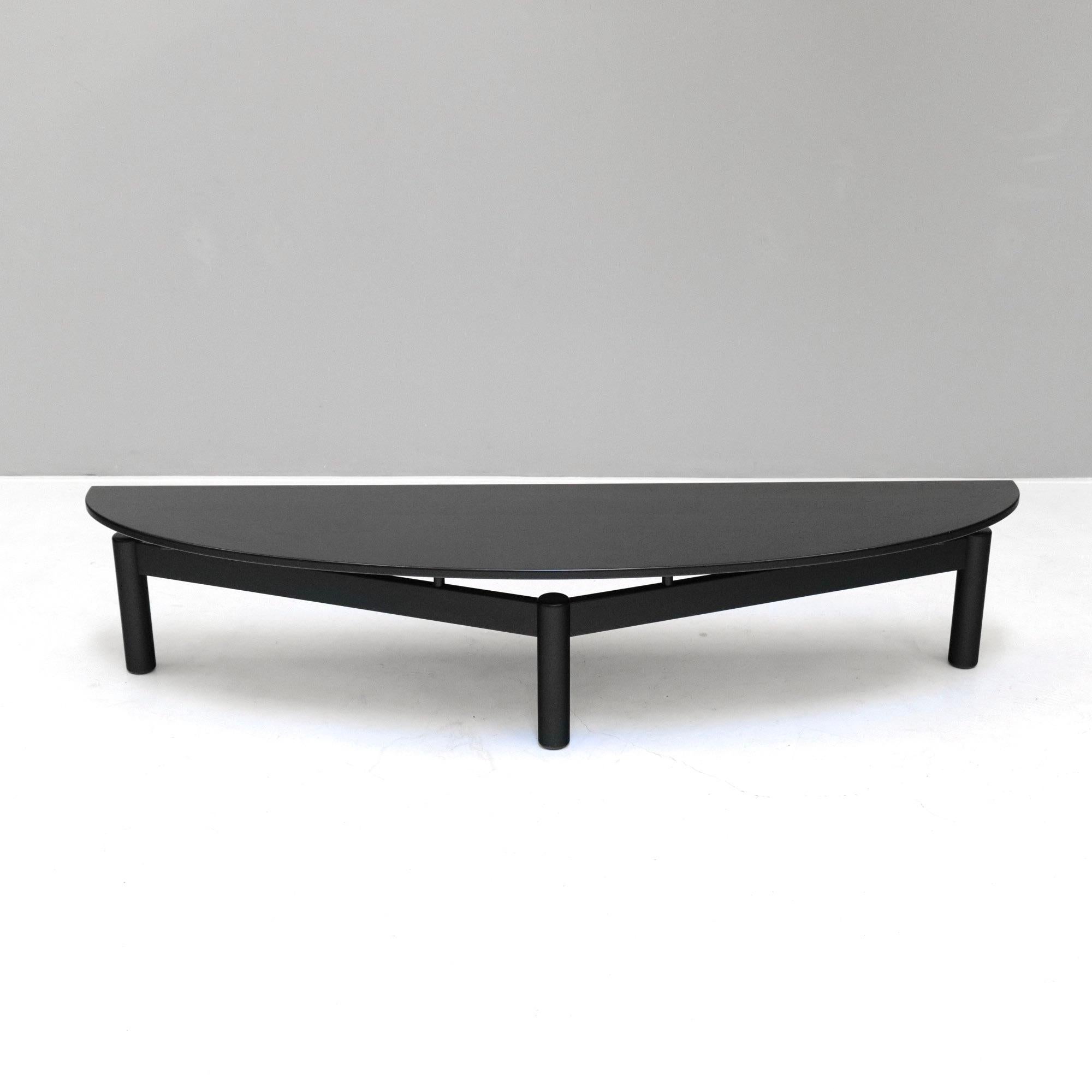 New table from deadstock. 

Cassina geometric coffee table in ebonised oak wood.

The coffee table is also suitable as a low console on the wall. Originally designed by Vico Magistretti for the sofa Sinbad.