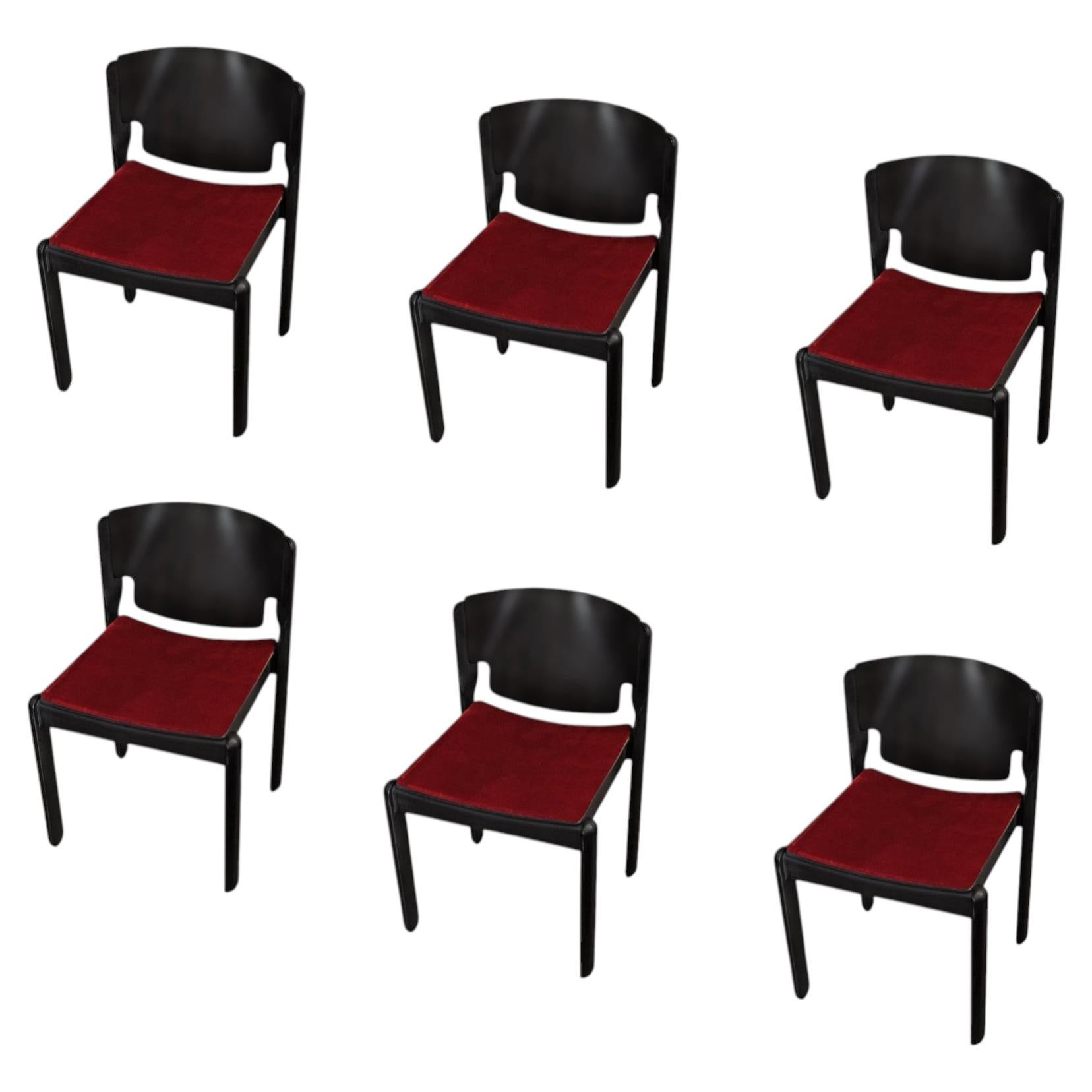 Vico Magistretti, Six chaises, 122, Cassina, années 1960 en vente