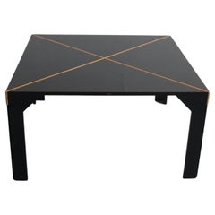 Retro Vico Magistretti Tema Square Table in Black Lacquered Wood by B&B 1970s