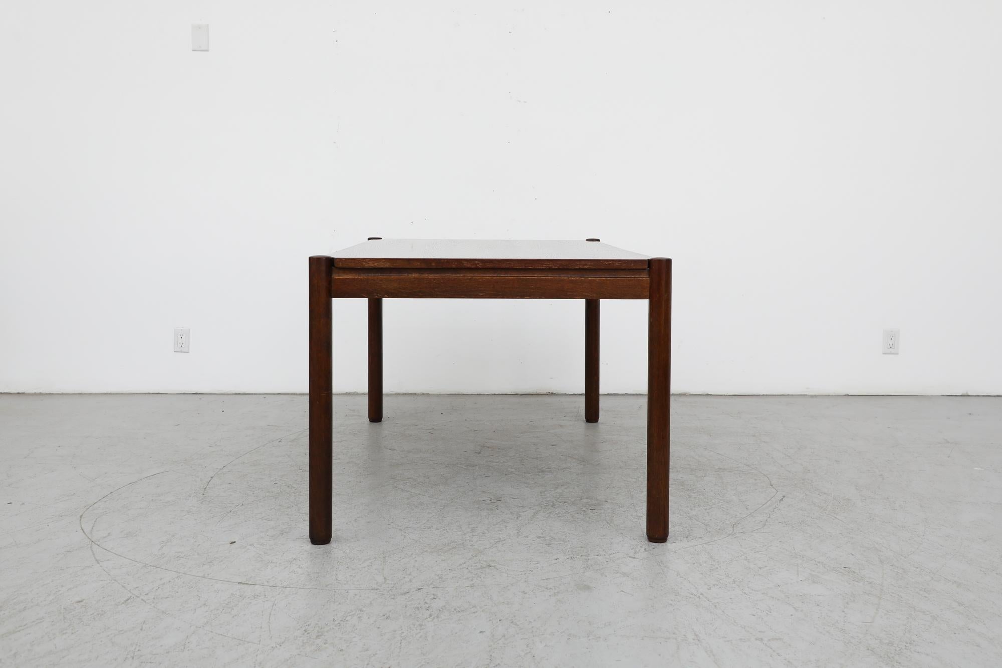 Vico Magistretti Style Dark Oak Dining Table with Rounded Legs In Good Condition In Los Angeles, CA
