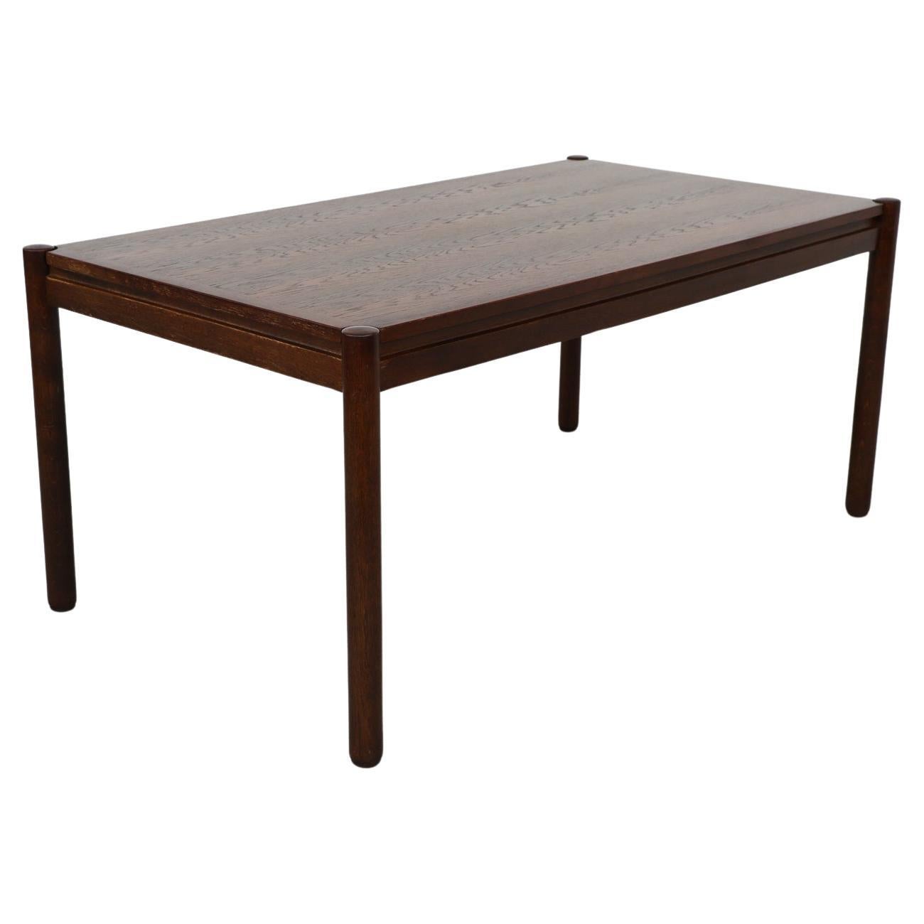 Vico Magistretti Style Dark Oak Dining Table with Rounded Legs