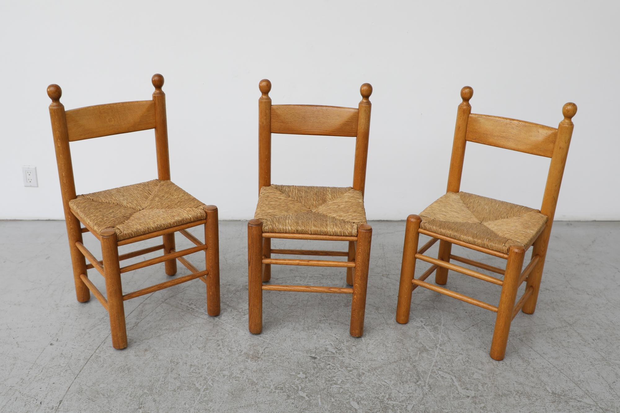 Single Vico Magistretti Style Oak & Rush Throne Dining Chair In Good Condition For Sale In Los Angeles, CA