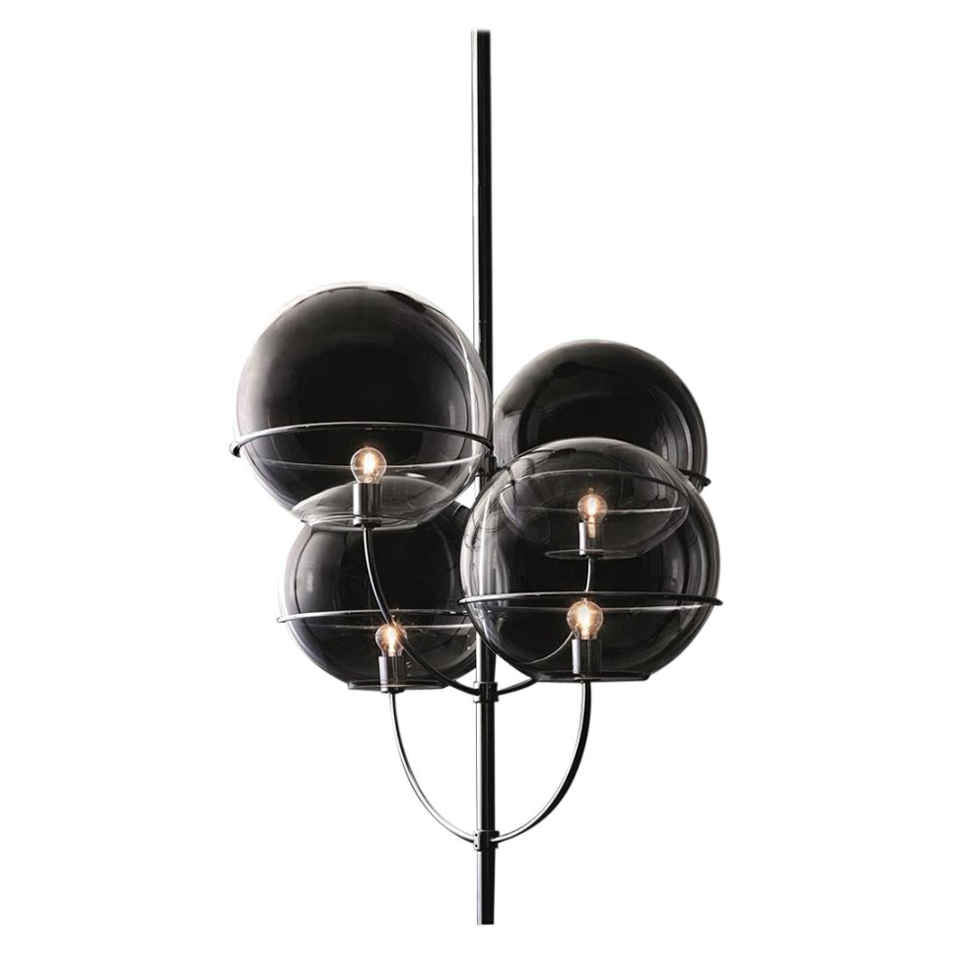Vico Magistretti Suspension Lamp 'Lyndon' Chromium-Plated by Oluce