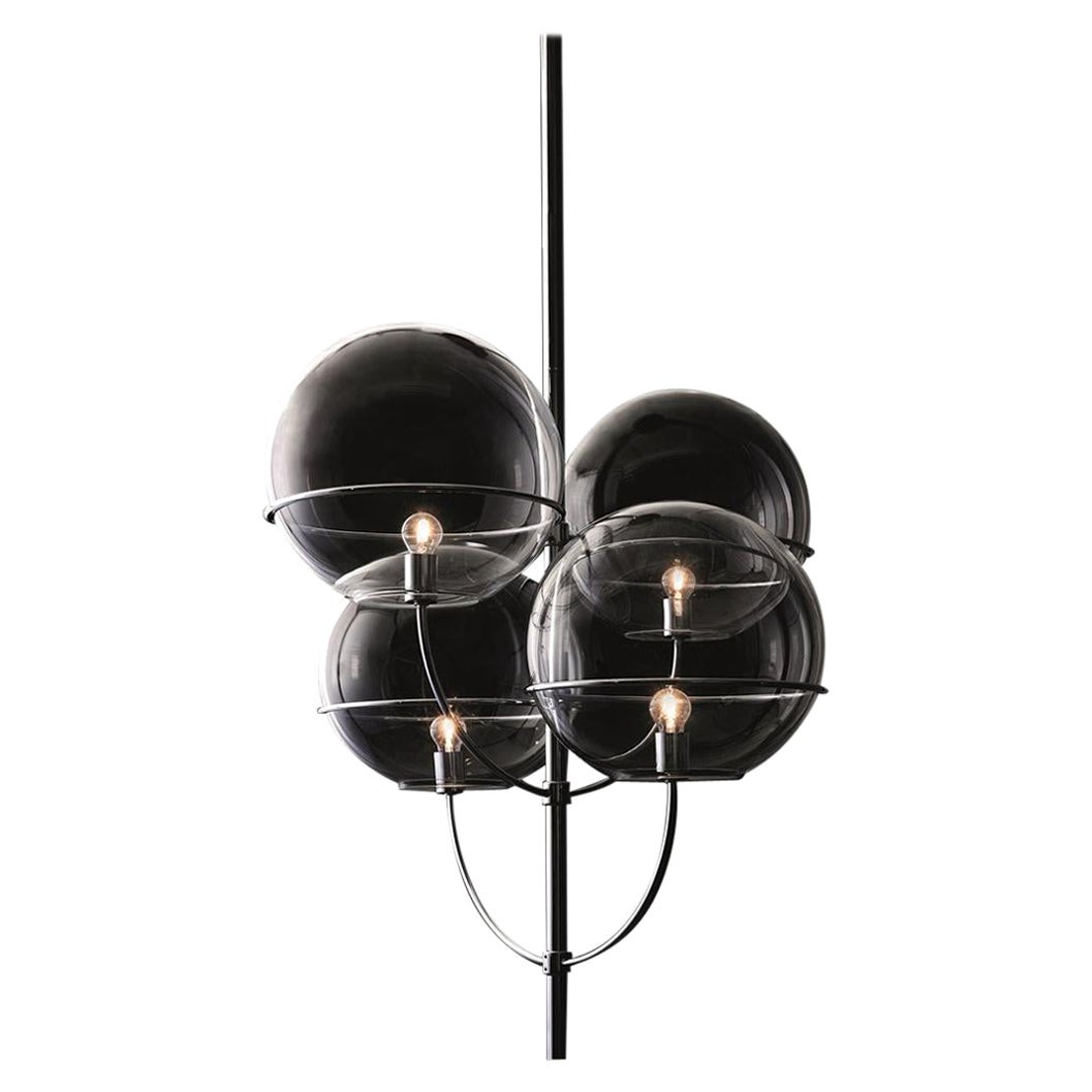 Vico Magistretti Suspension Lamp 'Lyndon' Chromium-Plated by Oluce For Sale