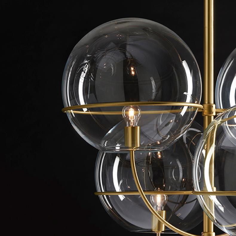 Mid-Century Modern Vico Magistretti Suspension Lamp 'Lyndon' Satin Gold by Oluce