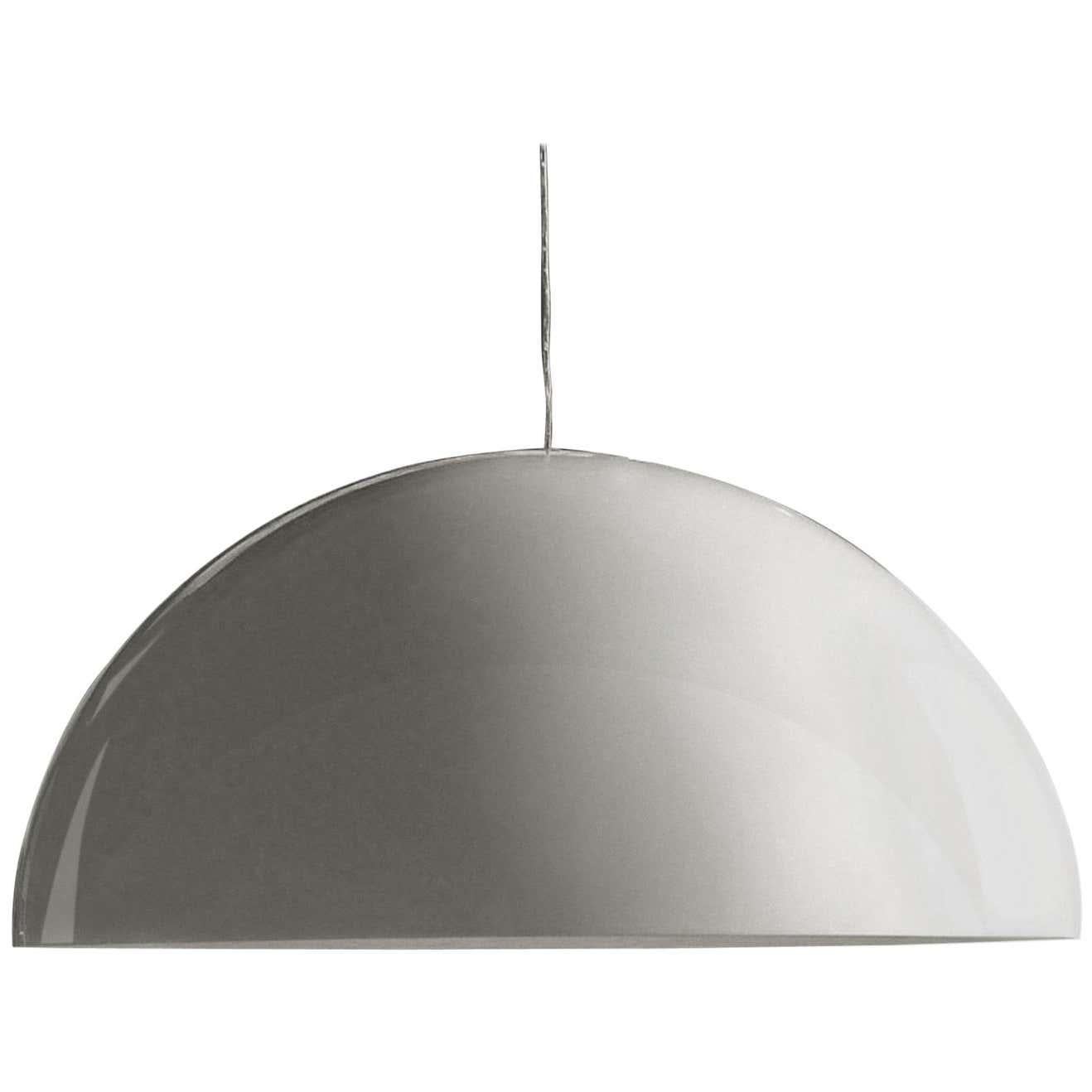 Contemporary Vico Magistretti Suspension Lamp 'Sonora' 493 Painted White by Oluce For Sale