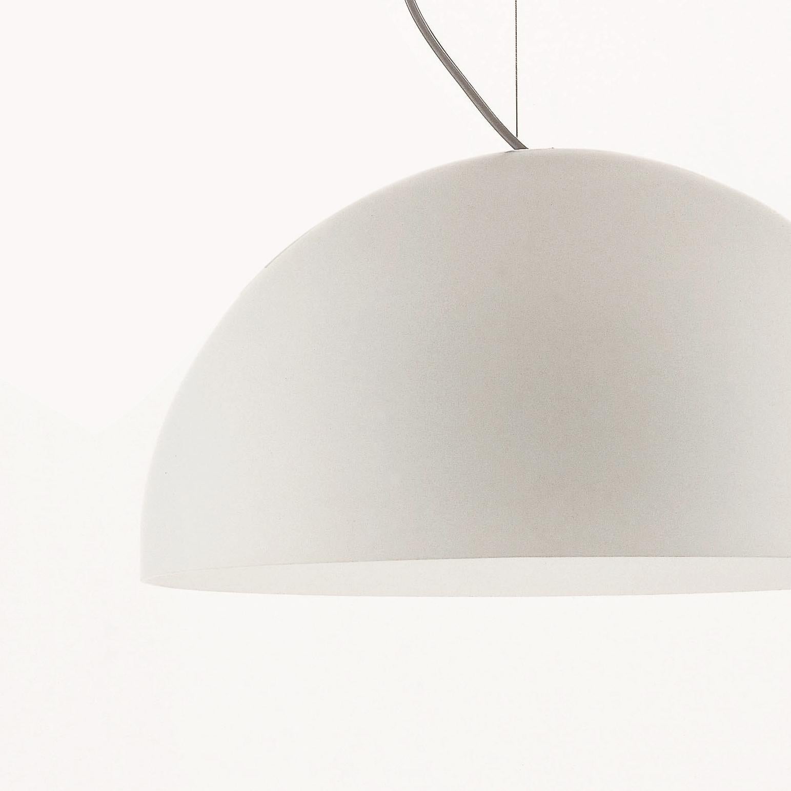Mid-Century Modern Vico Magistretti Suspension Lamp 'Sonora' Opaline Methacrylate by Oluce