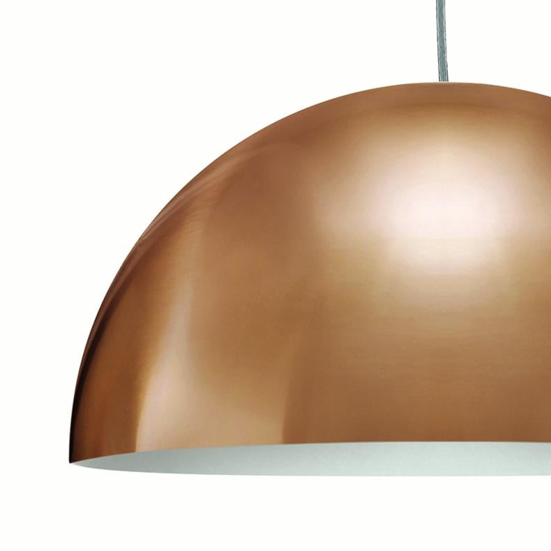 Mid-Century Modern Vico Magistretti Suspension Lamps 'Sonora' Large Gold by Oluce For Sale