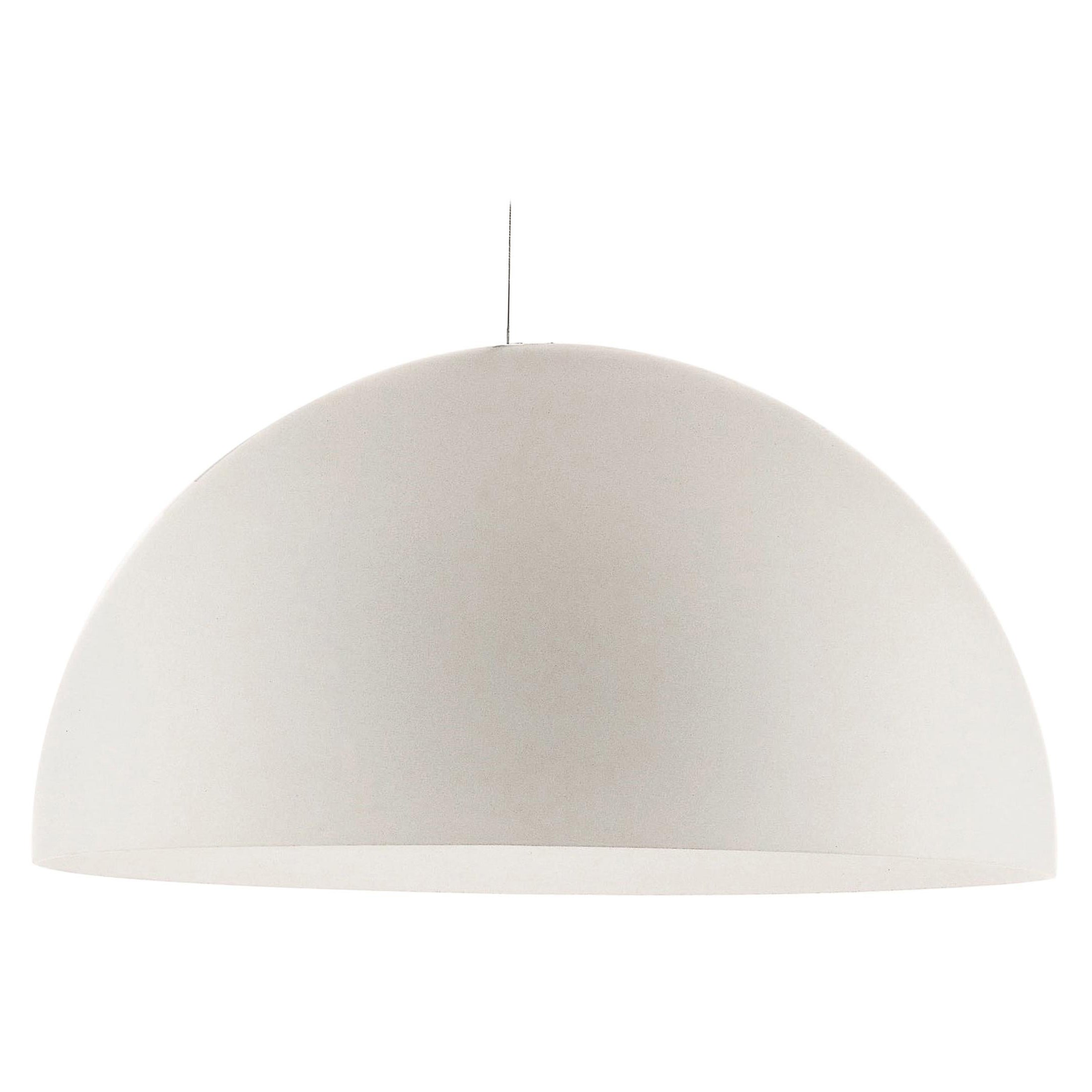 Vico Magistretti Suspension Lamps 'Sonora' Large White Opaline Glass by Oluce For Sale
