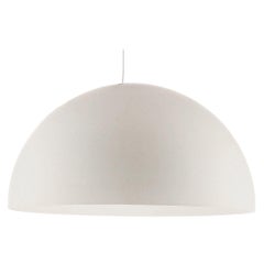 Vico Magistretti Suspension Lamps 'Sonora' Large White Opaline Glass by Oluce