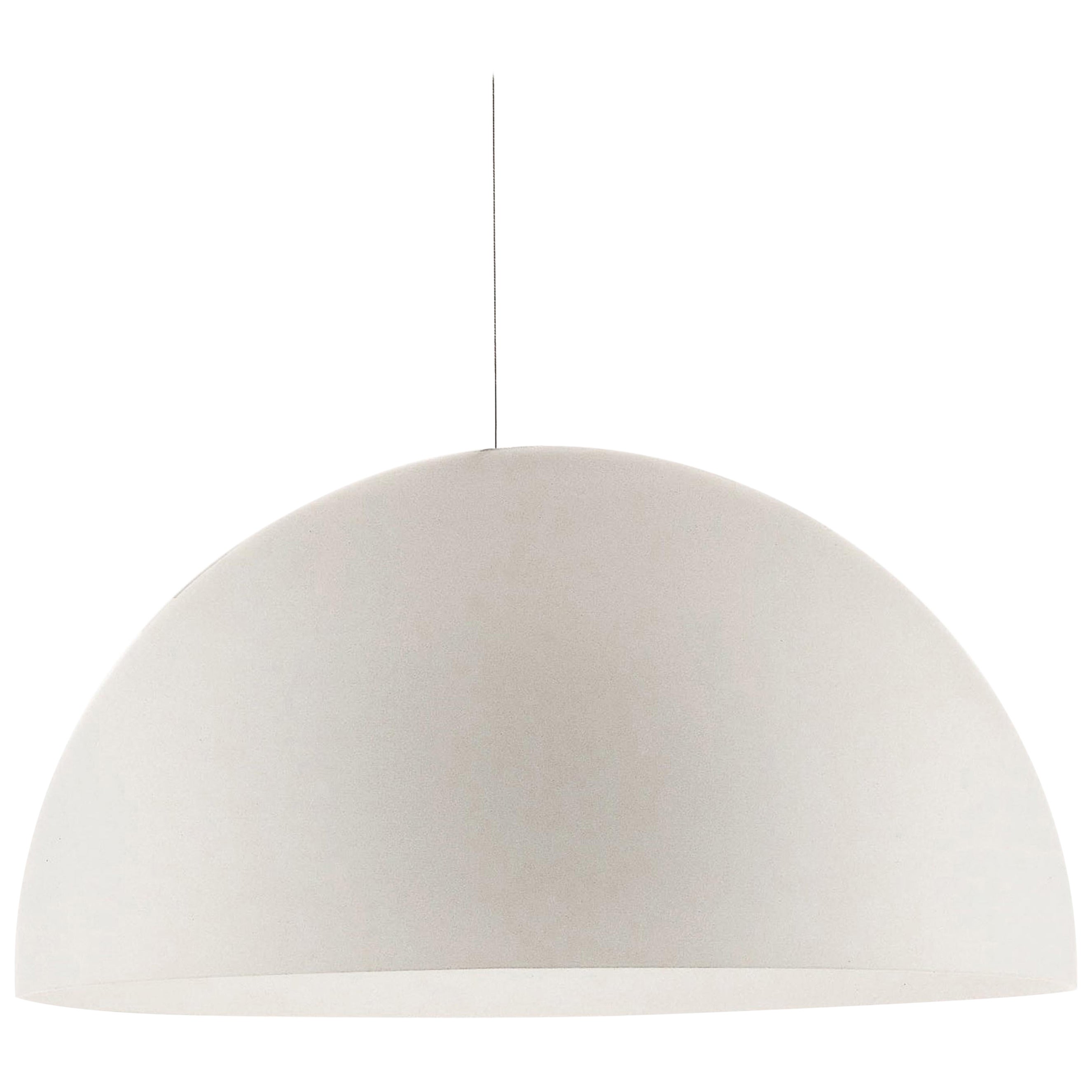 Vico Magistretti Suspension Lamps 'Sonora' Medium White Opaline Glass by Oluce