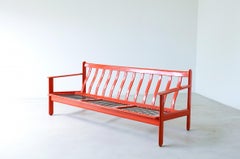 Vico Magistretti three-seater sofa in lacquered wood