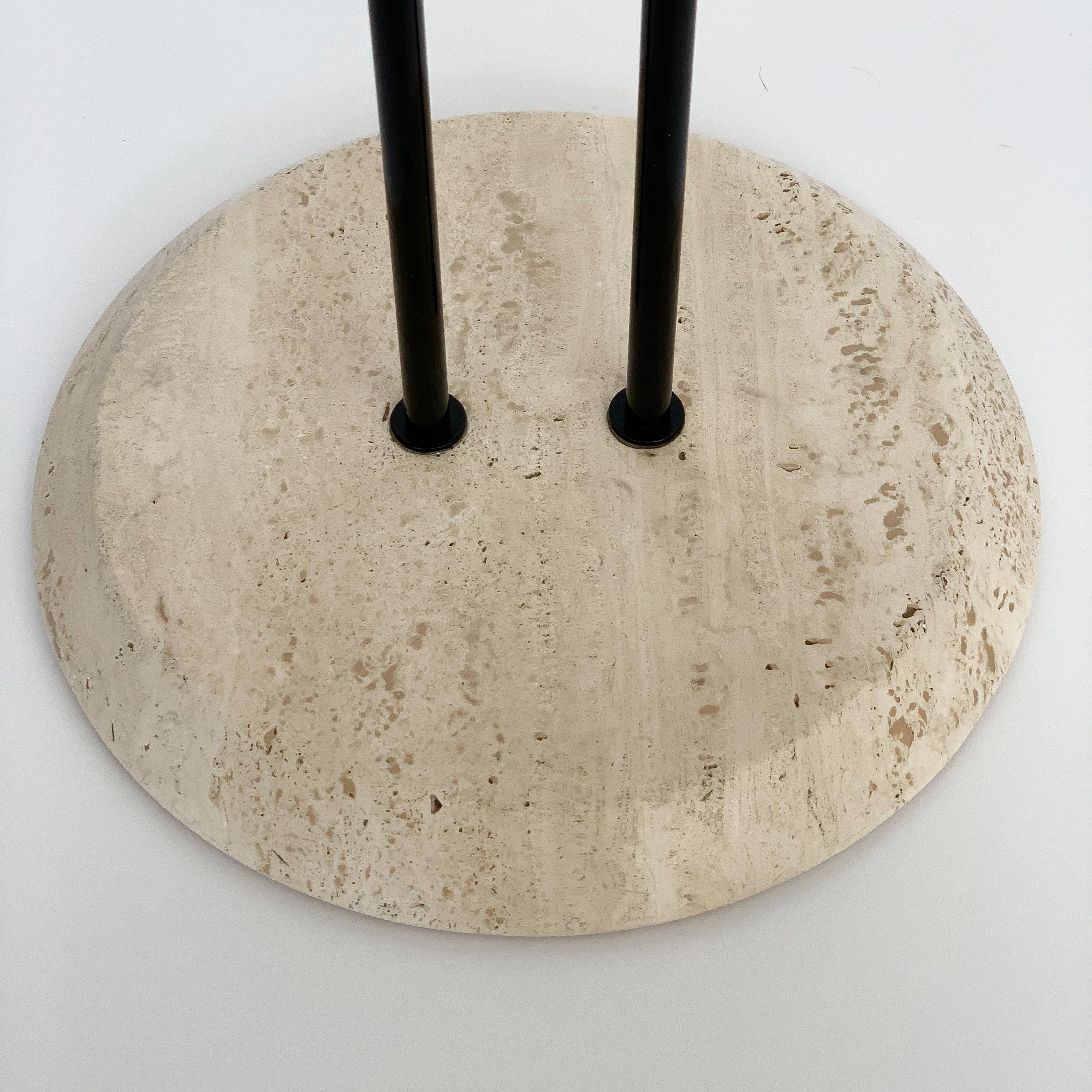 Vico Magistretti Travertine and Glass Side Table for Cattelan Italia 1