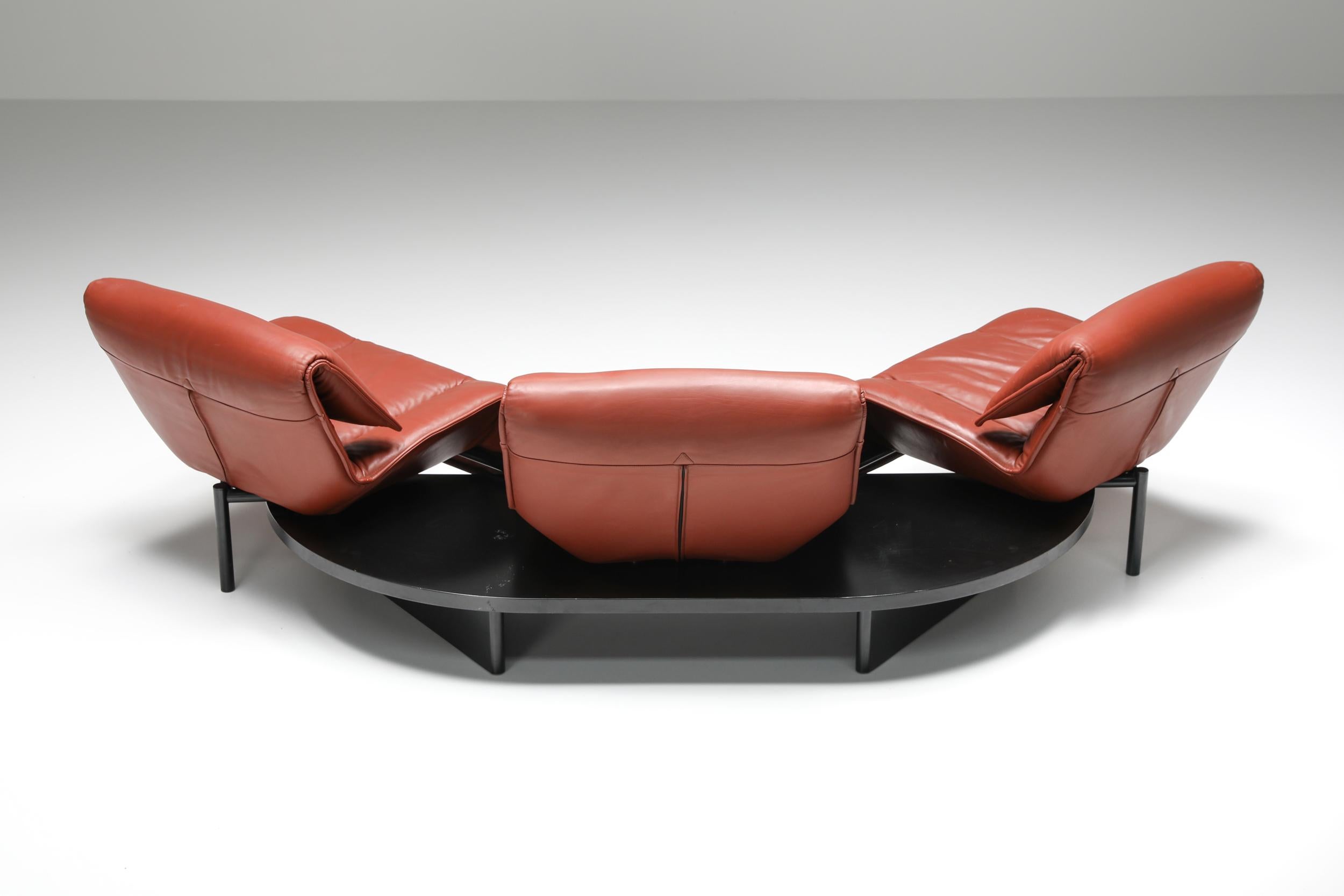 Vico Magistretti Veranda Sofa for Cassina, Italian Design, Leather, 1970's 3