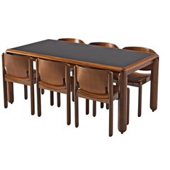 Vico Magistretti Walnut Dining Set for Cassini