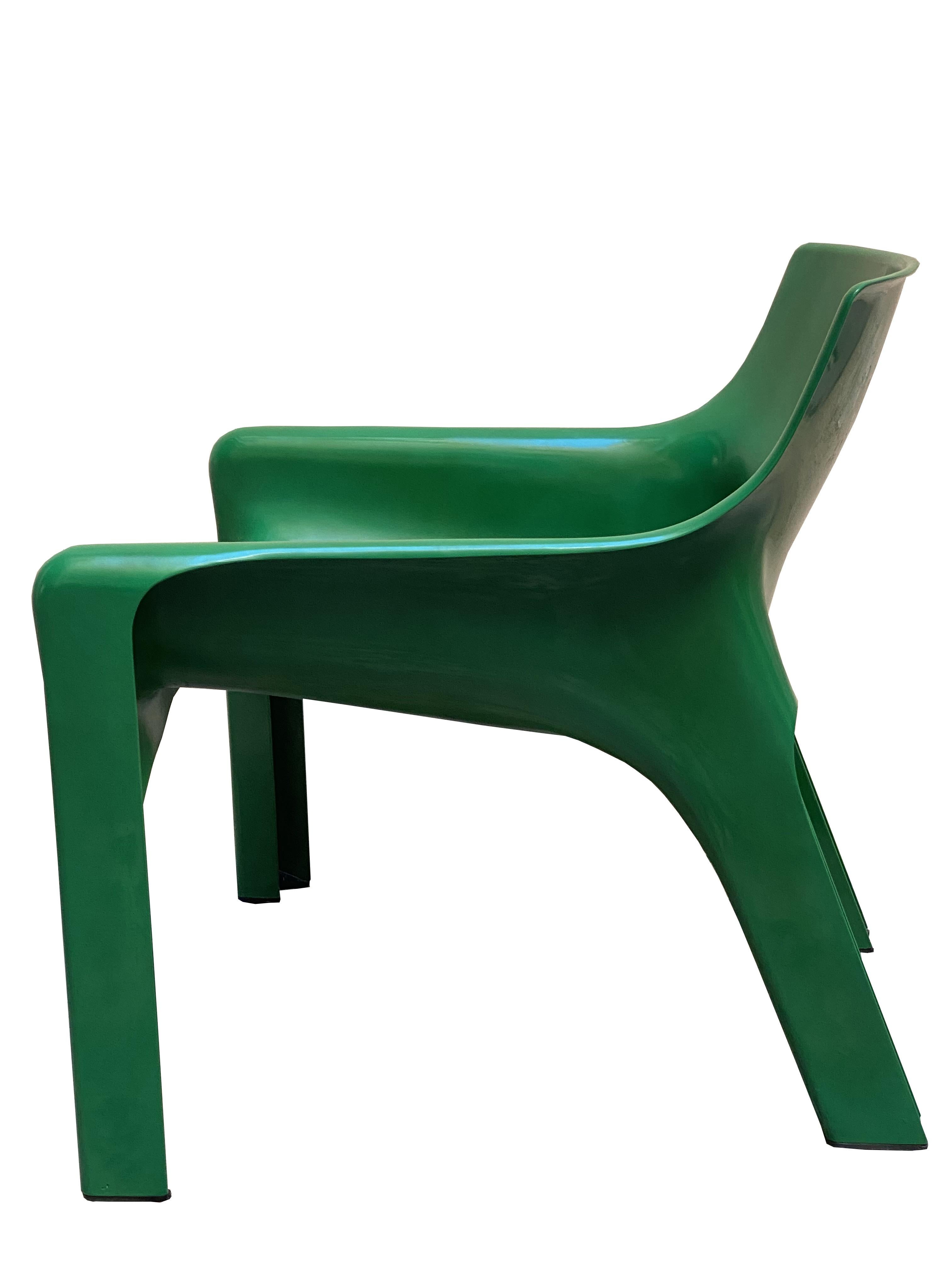 Vico Magiustretti for Artemide Green Vicario Lounge Chair, Italy, 1970s In Good Condition In Naples, IT