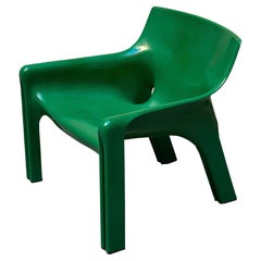 Vico Magiustretti for Artemide Green Vicario Lounge Chair, Italy, 1970s