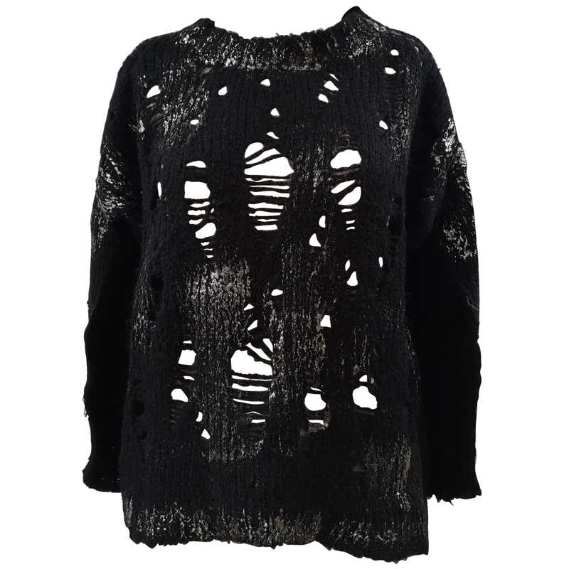 Vicolo black silver mohair sweater at 1stDibs