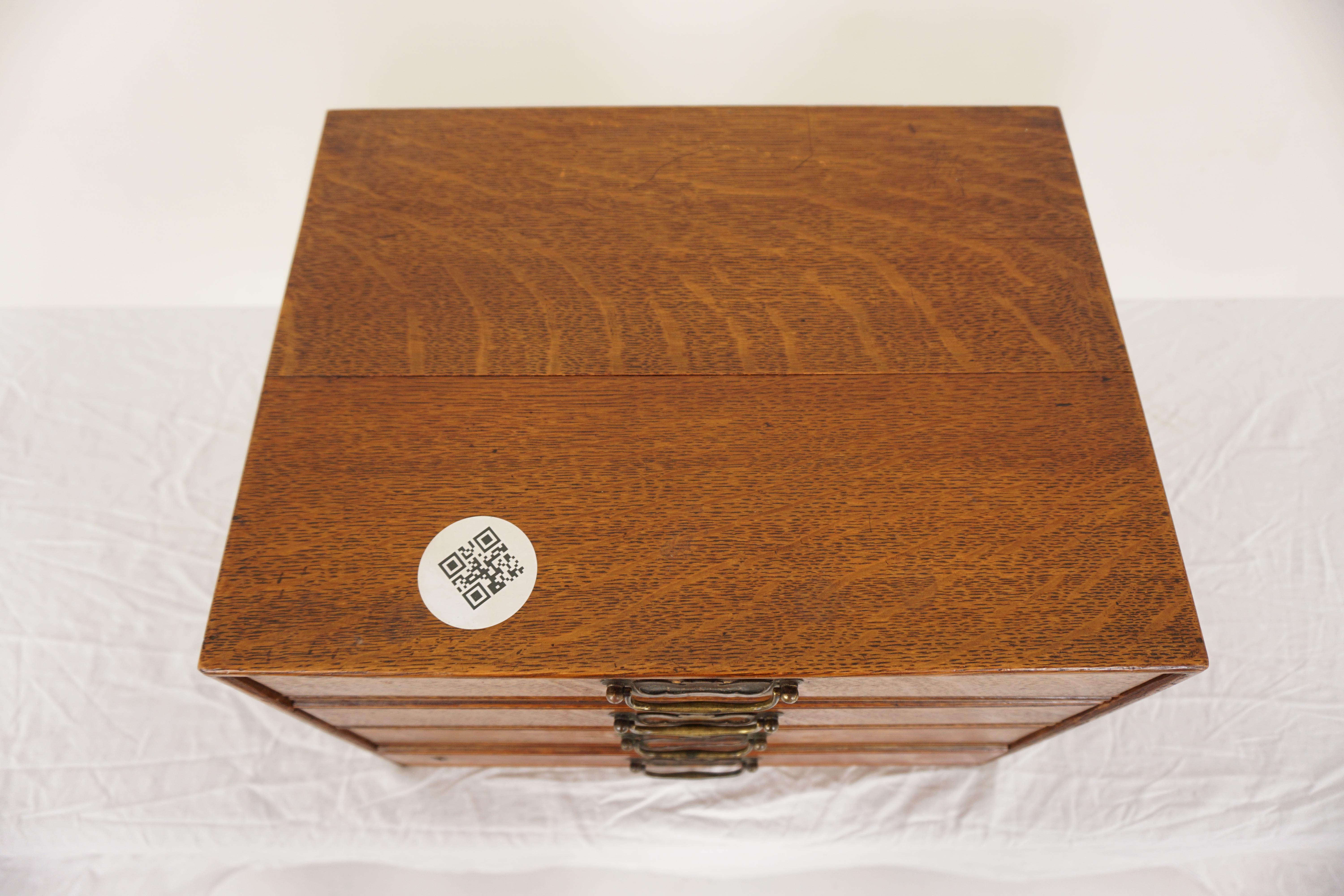 Vict. Oak Table Top Stationary Drawer File/Music Cabinet, Scotland 1900, H855 3